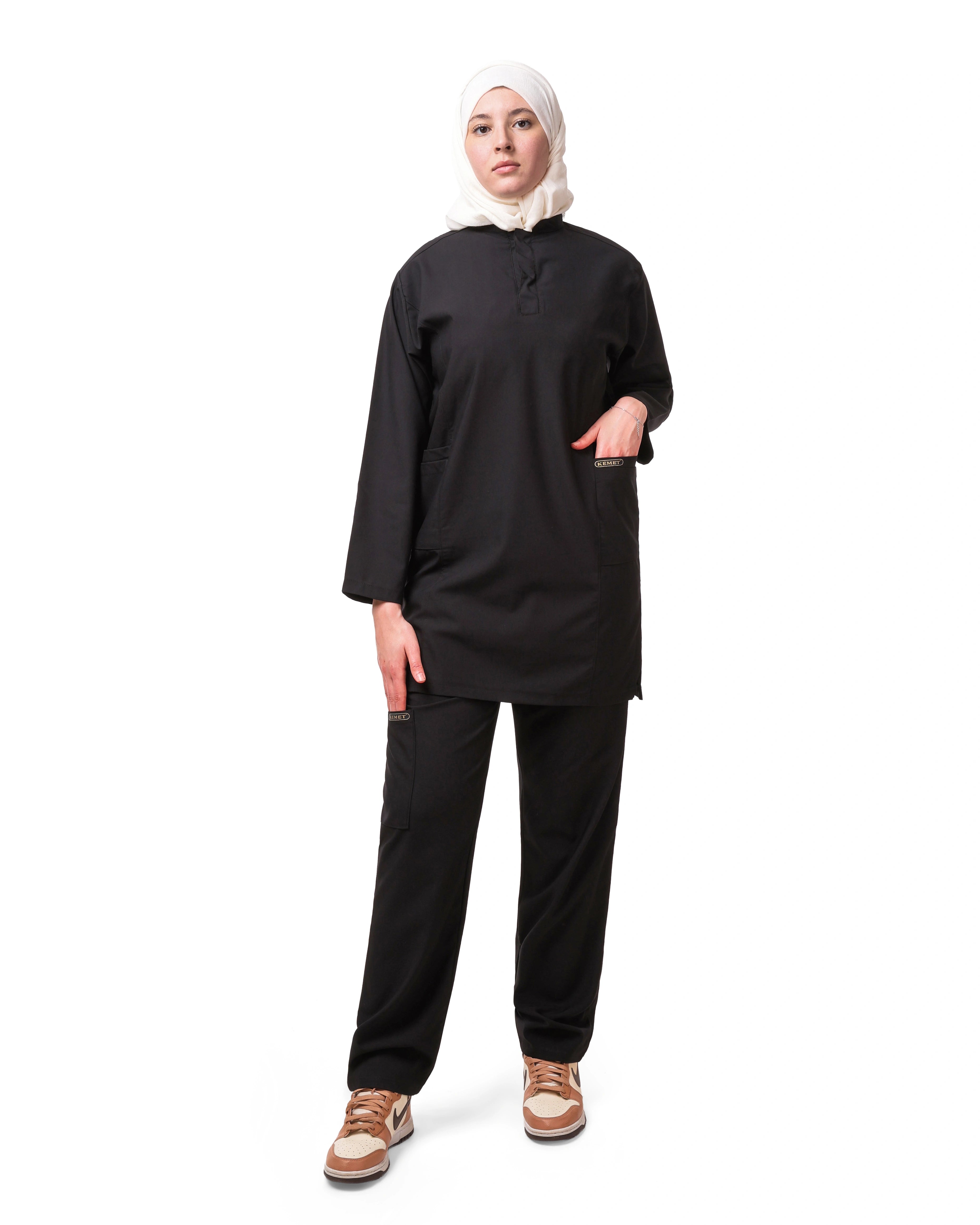 Black CLEIA Mid Tunic – KEMET Modest Series – KEMET SCRUB