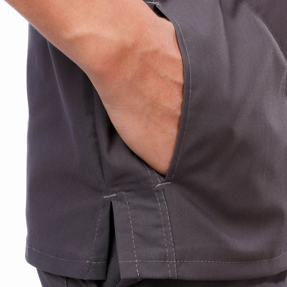 Premium Unisex Half Coller Scrub Grey