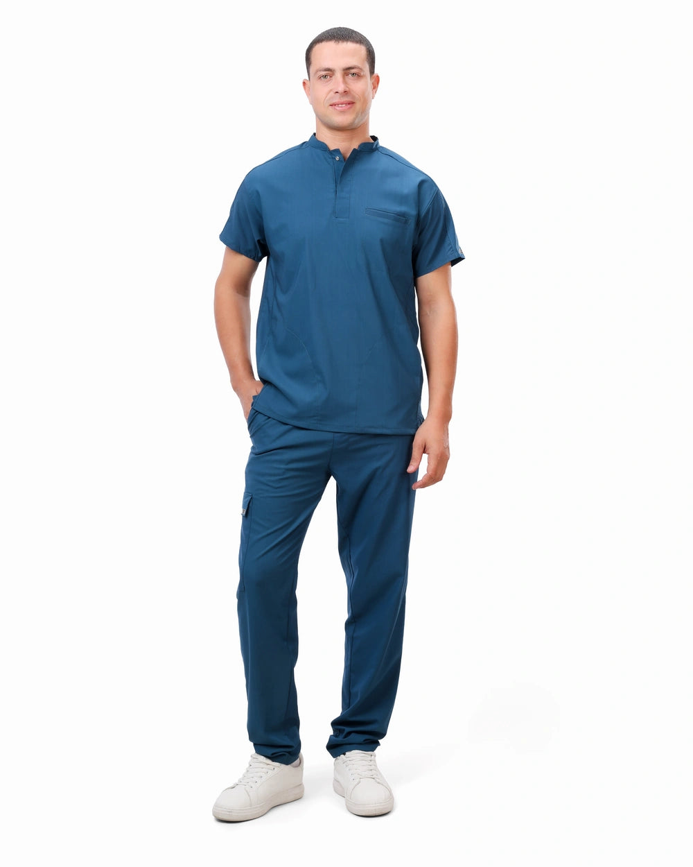 Premium Unisex Half Coller Scrub Petroleum