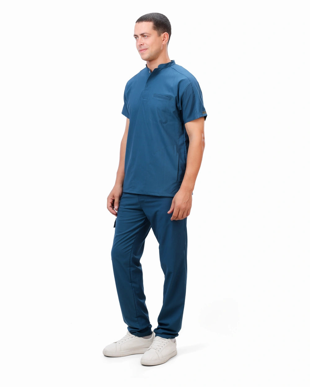 Premium Unisex Half Coller Scrub Petroleum