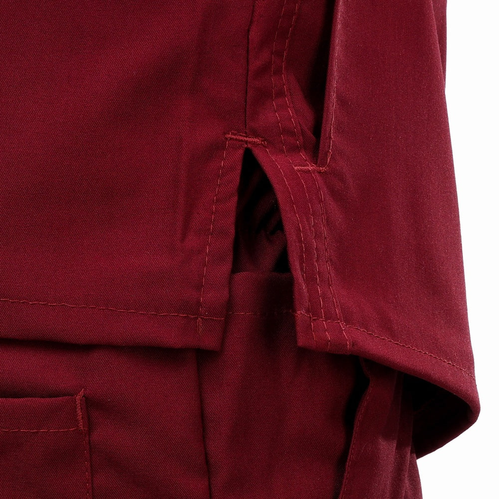Premium Unisex Half Coller Scrub Burgundy