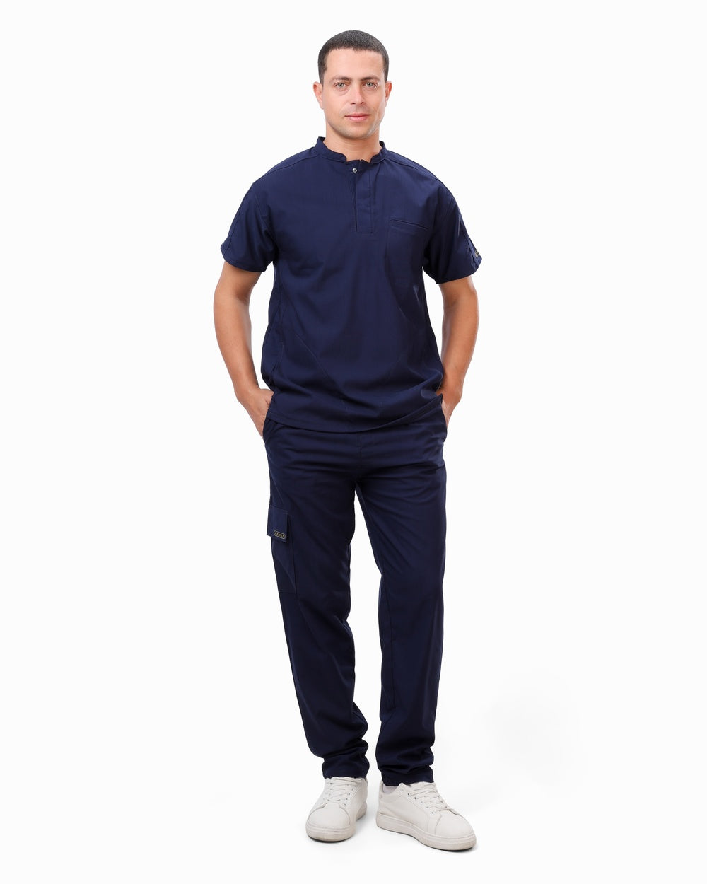 Premium Unisex Half Coller Scrub Navy blue