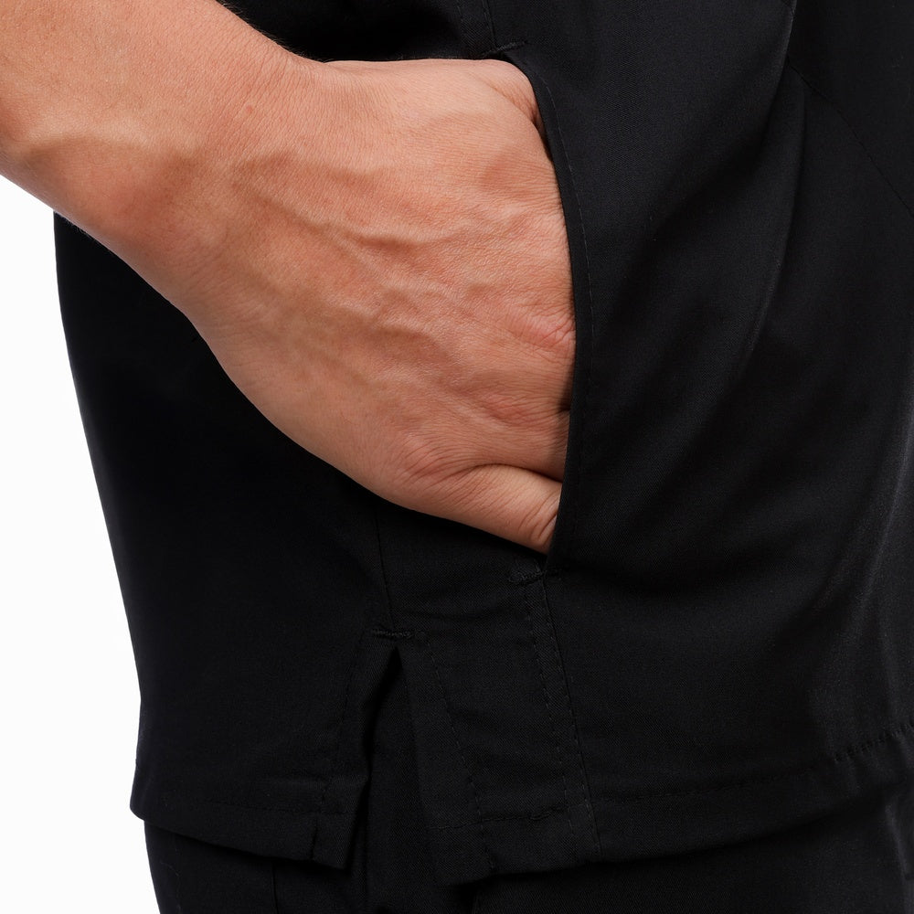 Premium Unisex Half Coller Scrub Black