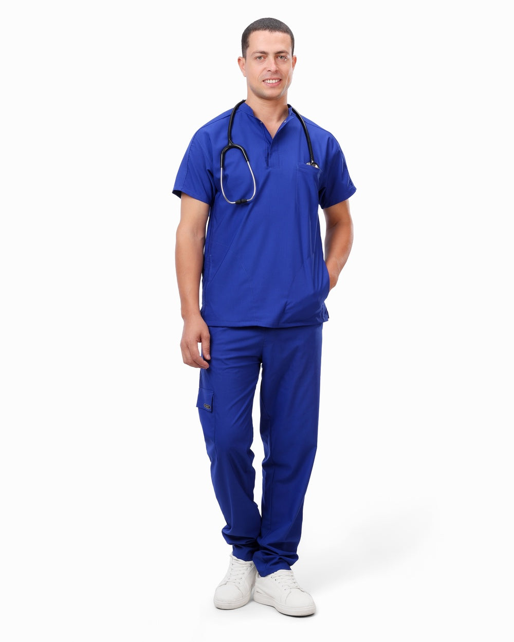 Premium Unisex Half Coller Scrub Royal blue