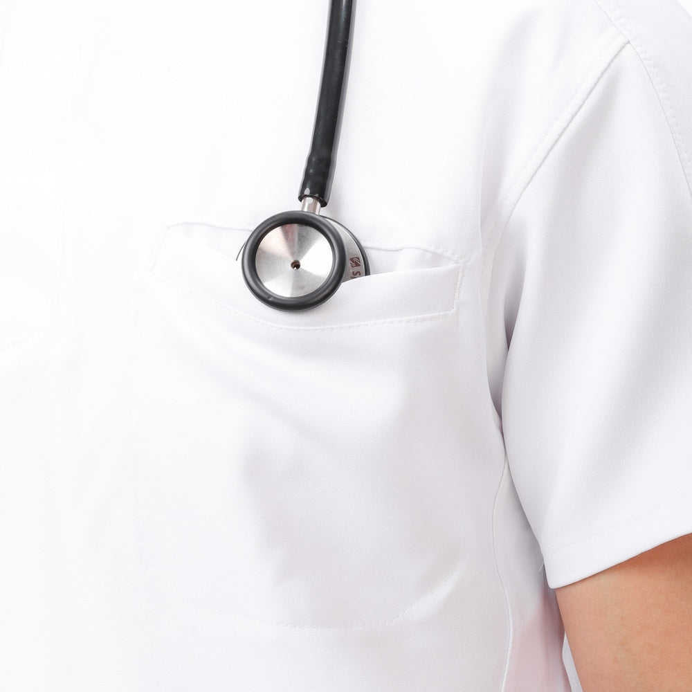 Premium Unisex Half Coller Scrub White