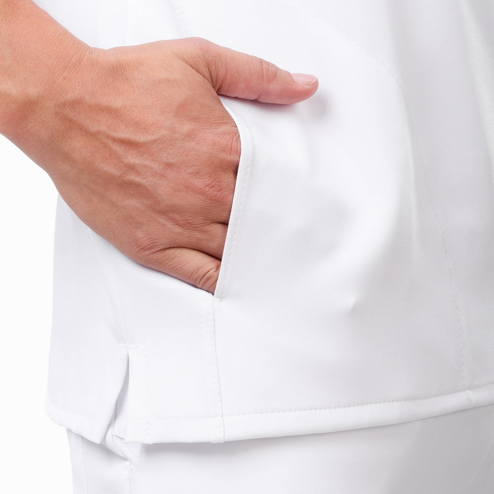 Premium Unisex Half Coller Scrub White