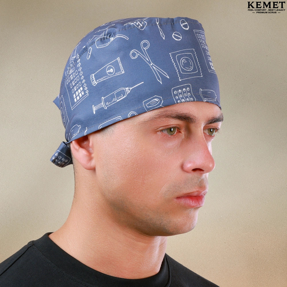 Printed Head Caps Grey