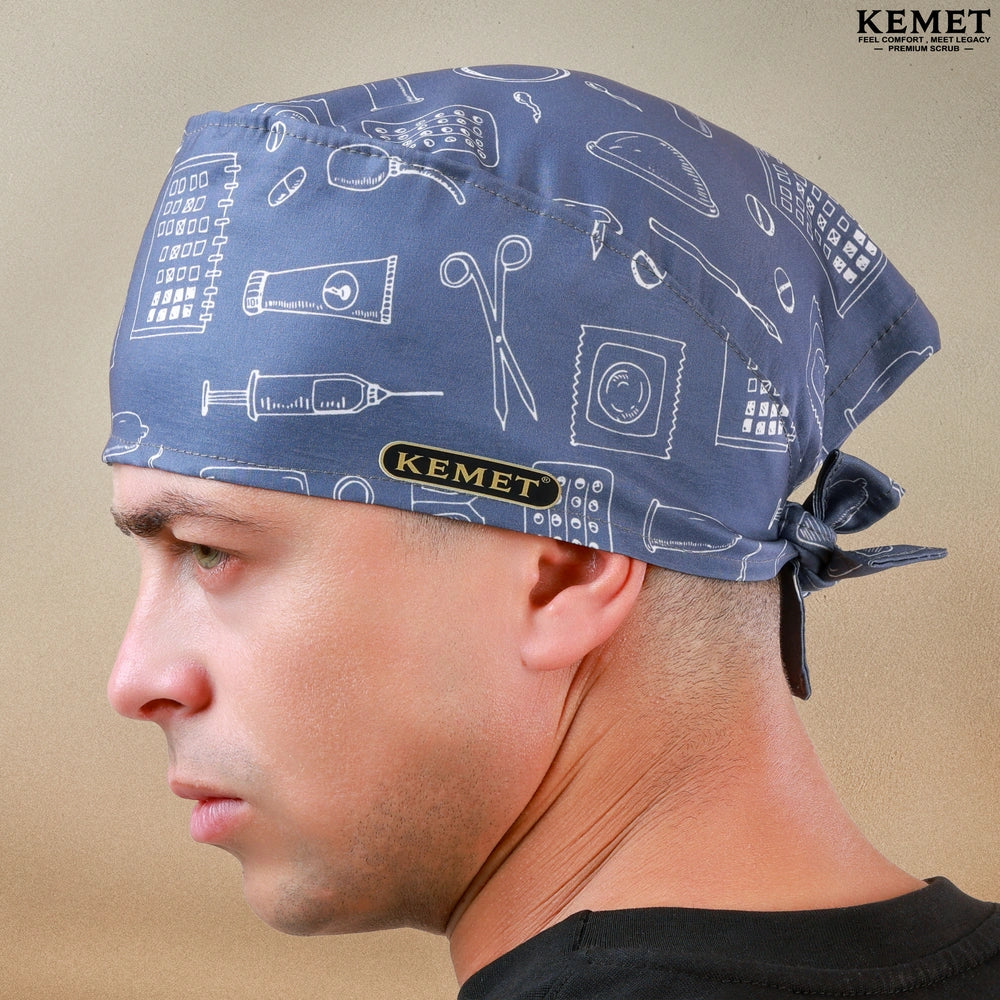 Printed Head Caps Grey