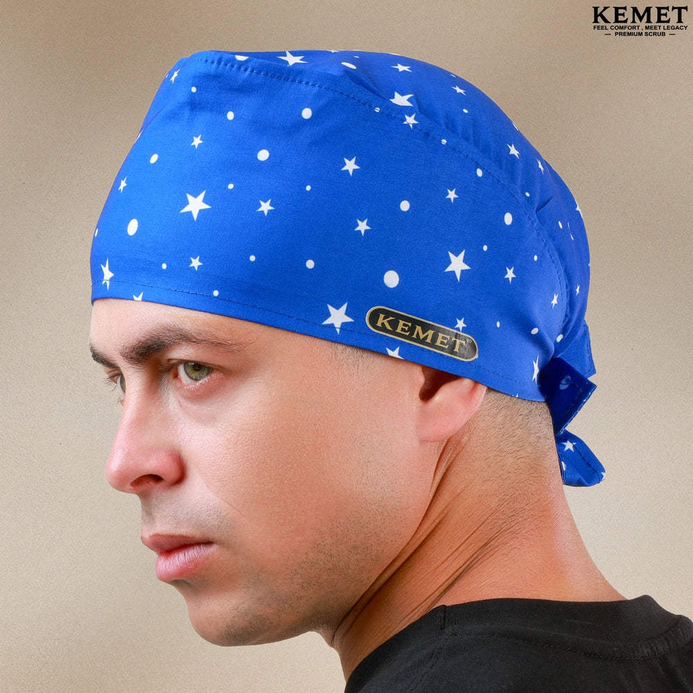 Printed Head Caps Royal Blue