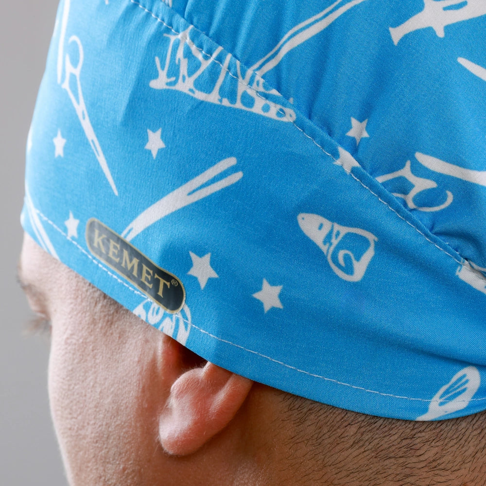 Printed Head Caps Sky Blue