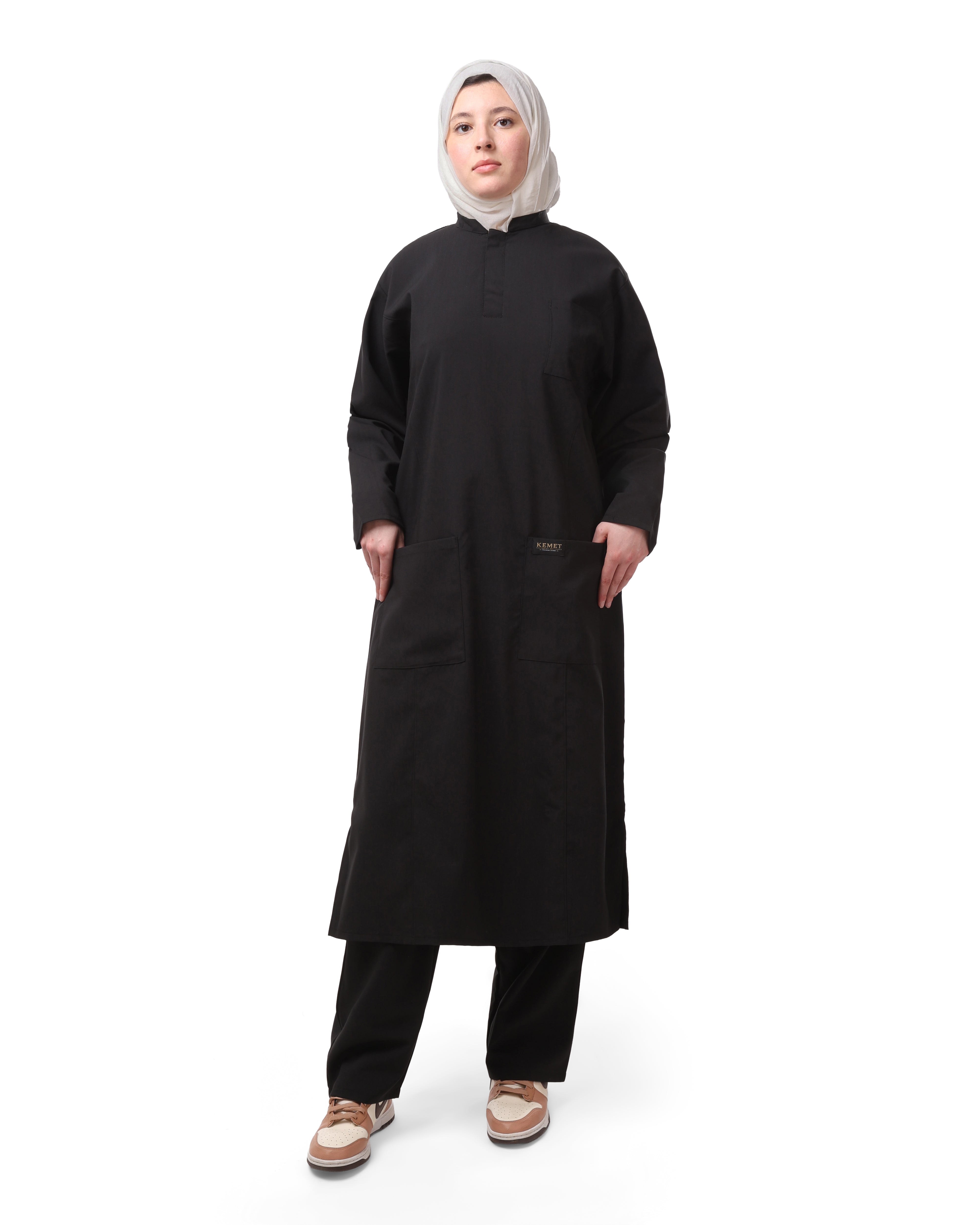Black QUEEN Long Tunic – KEMET Modest Series