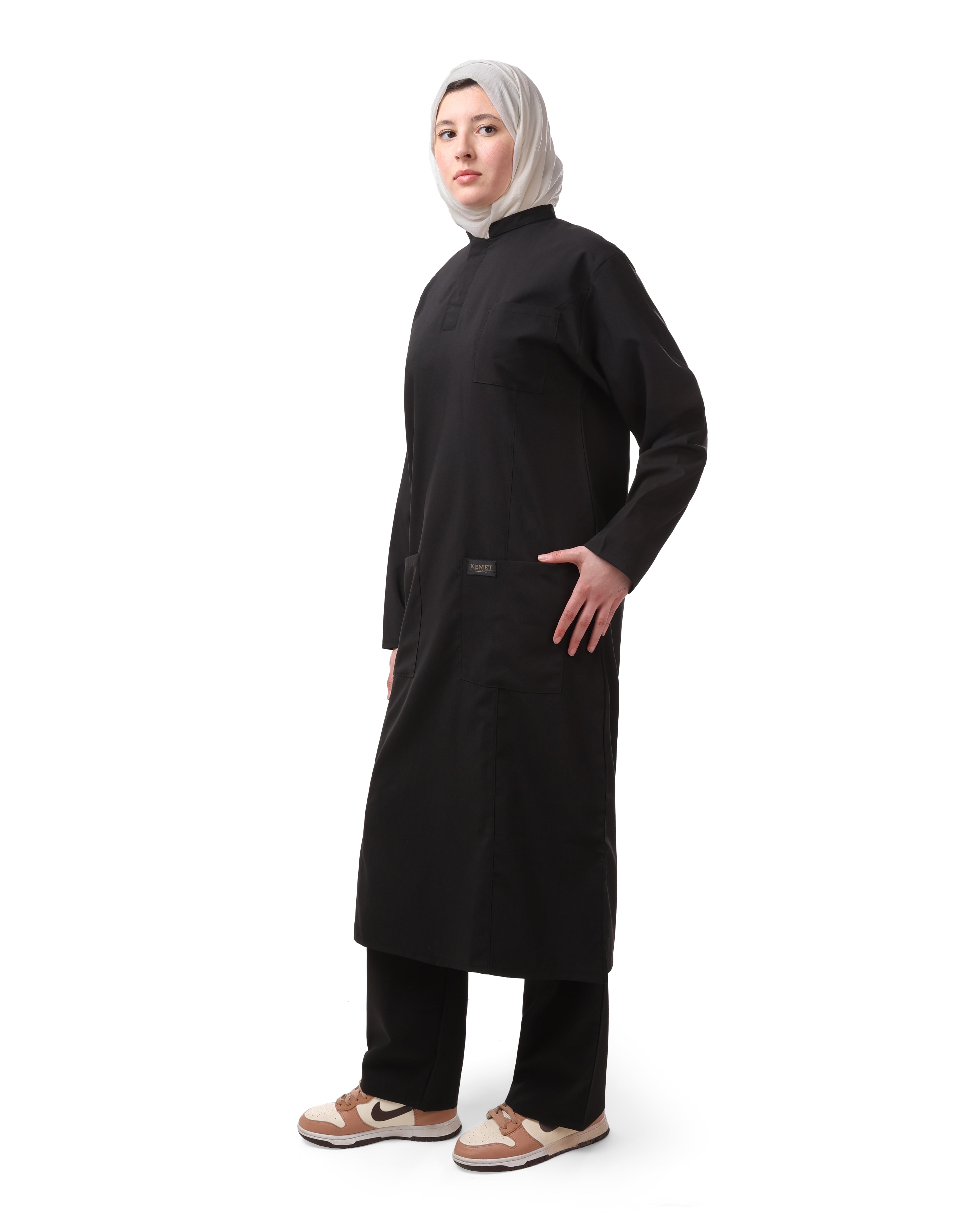 Black QUEEN Long Tunic – KEMET Modest Series