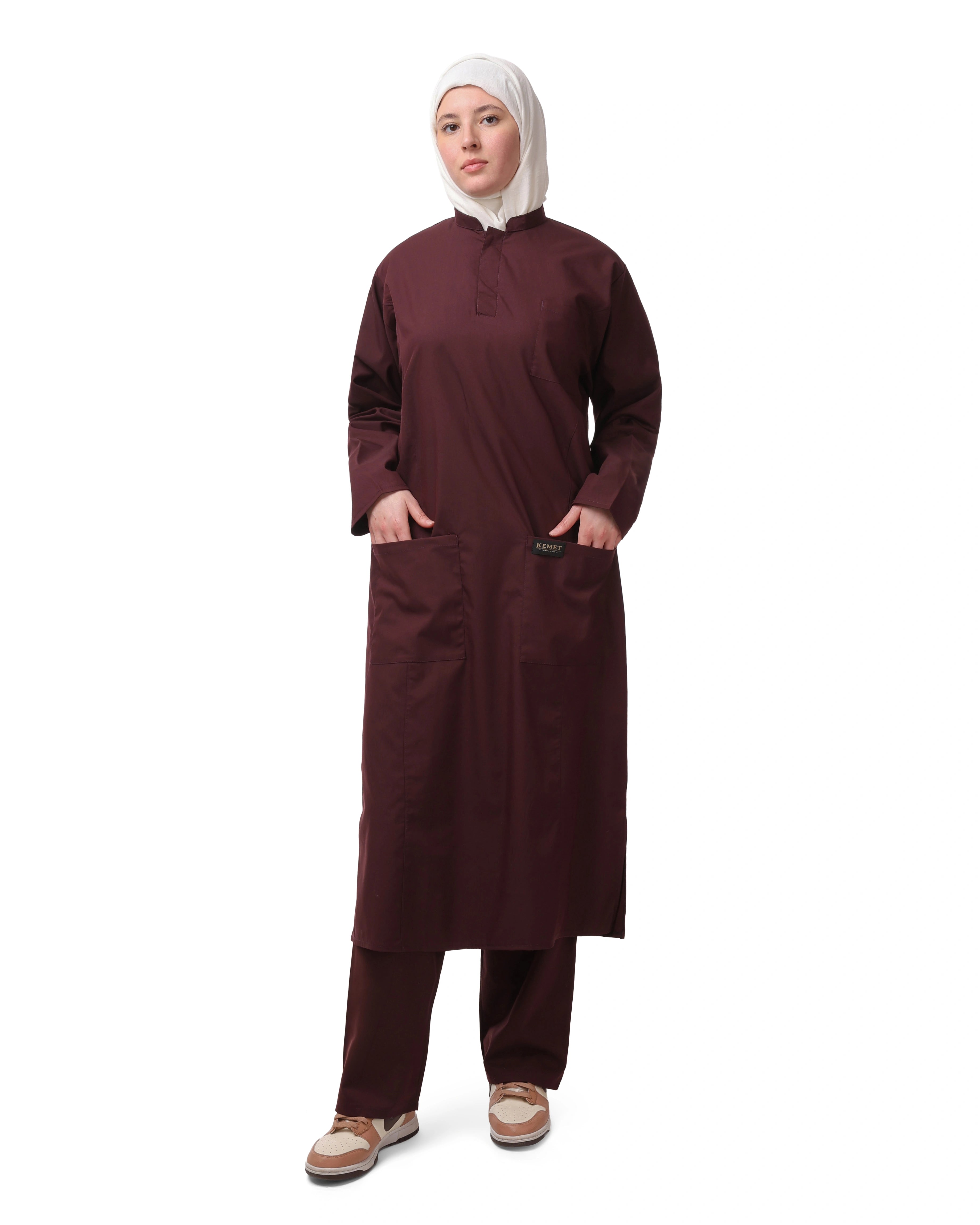Burgandy QUEEN Long Tunic – KEMET Modest Series