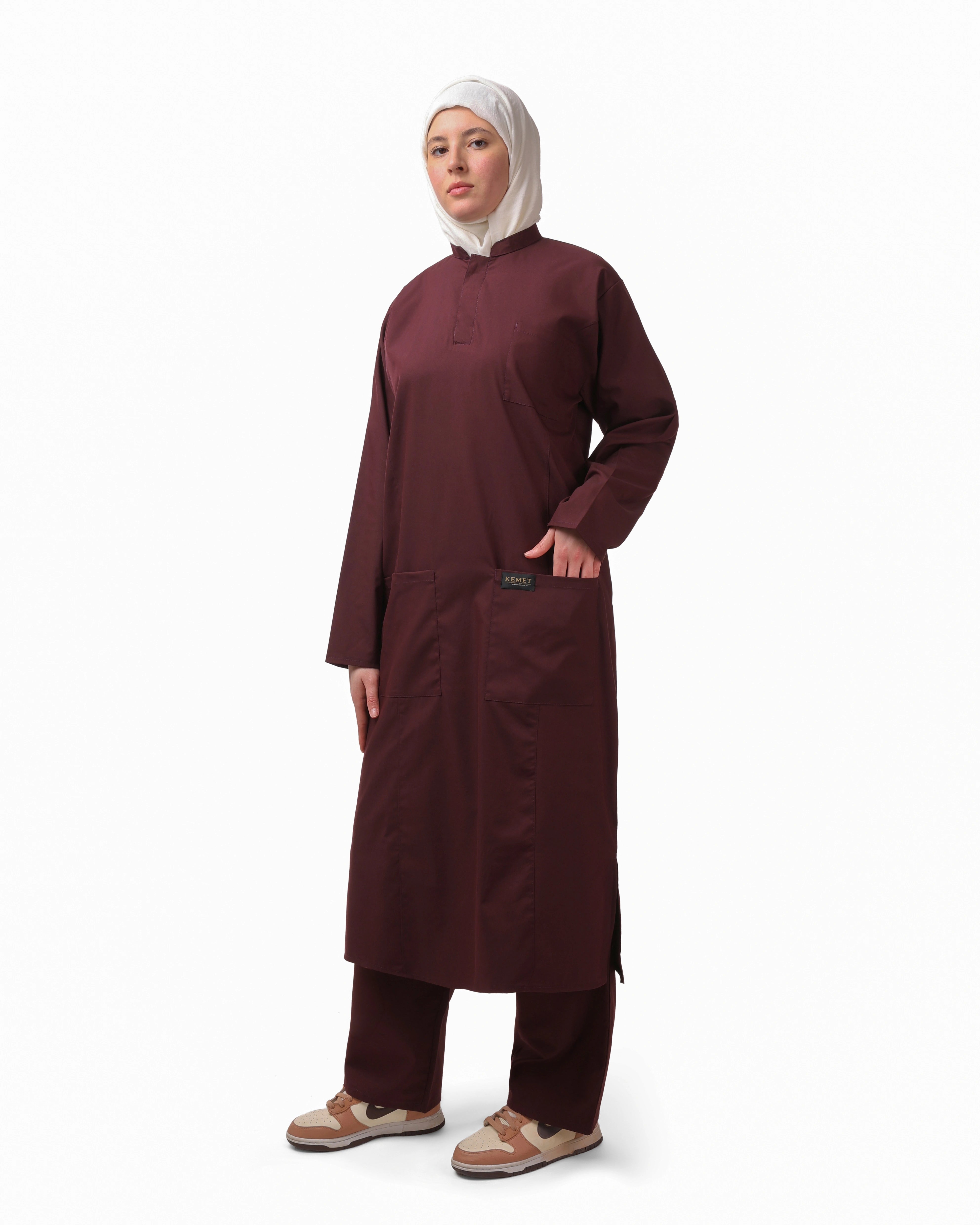Burgandy QUEEN Long Tunic – KEMET Modest Series