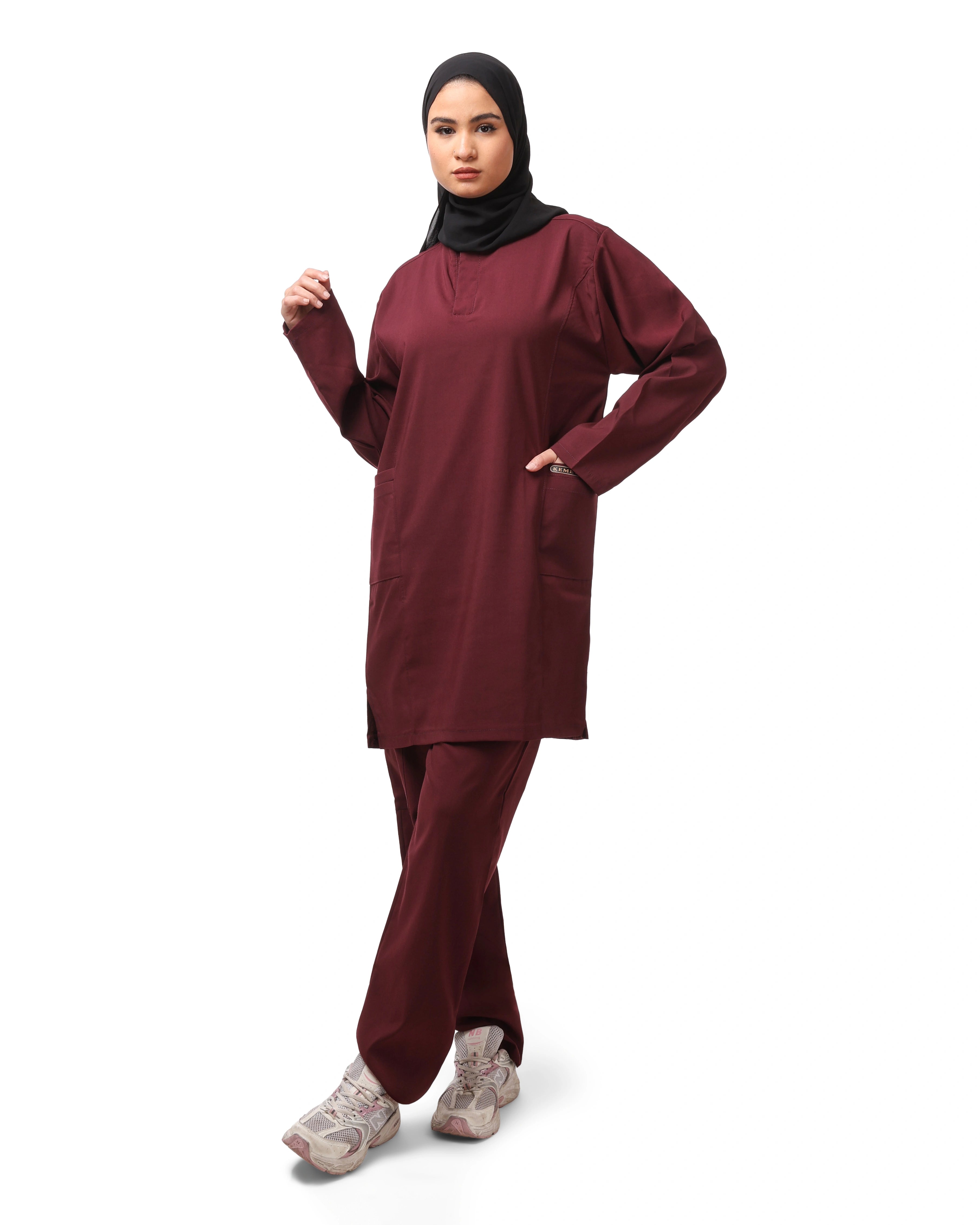 Burgandy CLEIA Mid Tunic – KEMET Modest Series