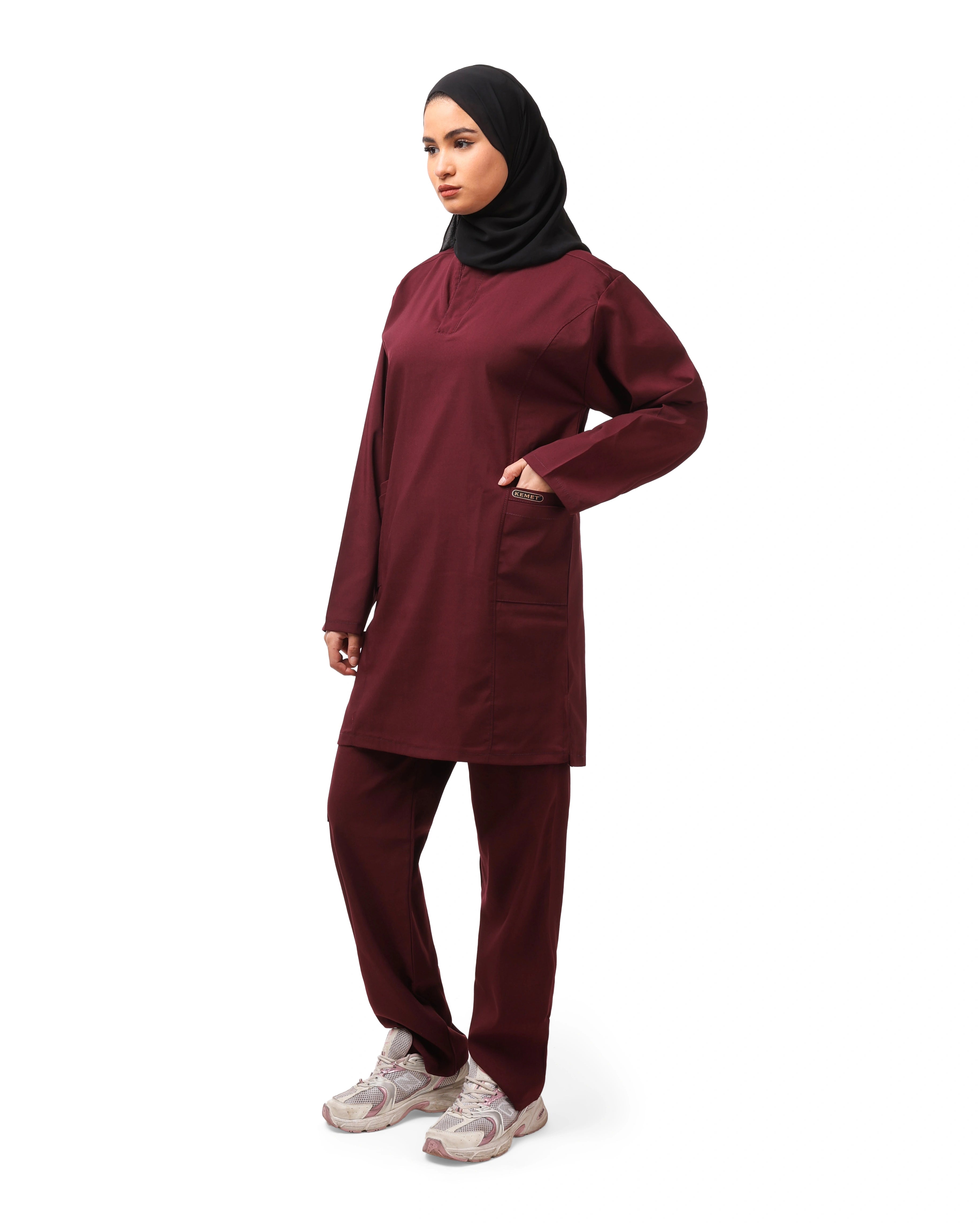 Burgandy CLEIA Mid Tunic – KEMET Modest Series