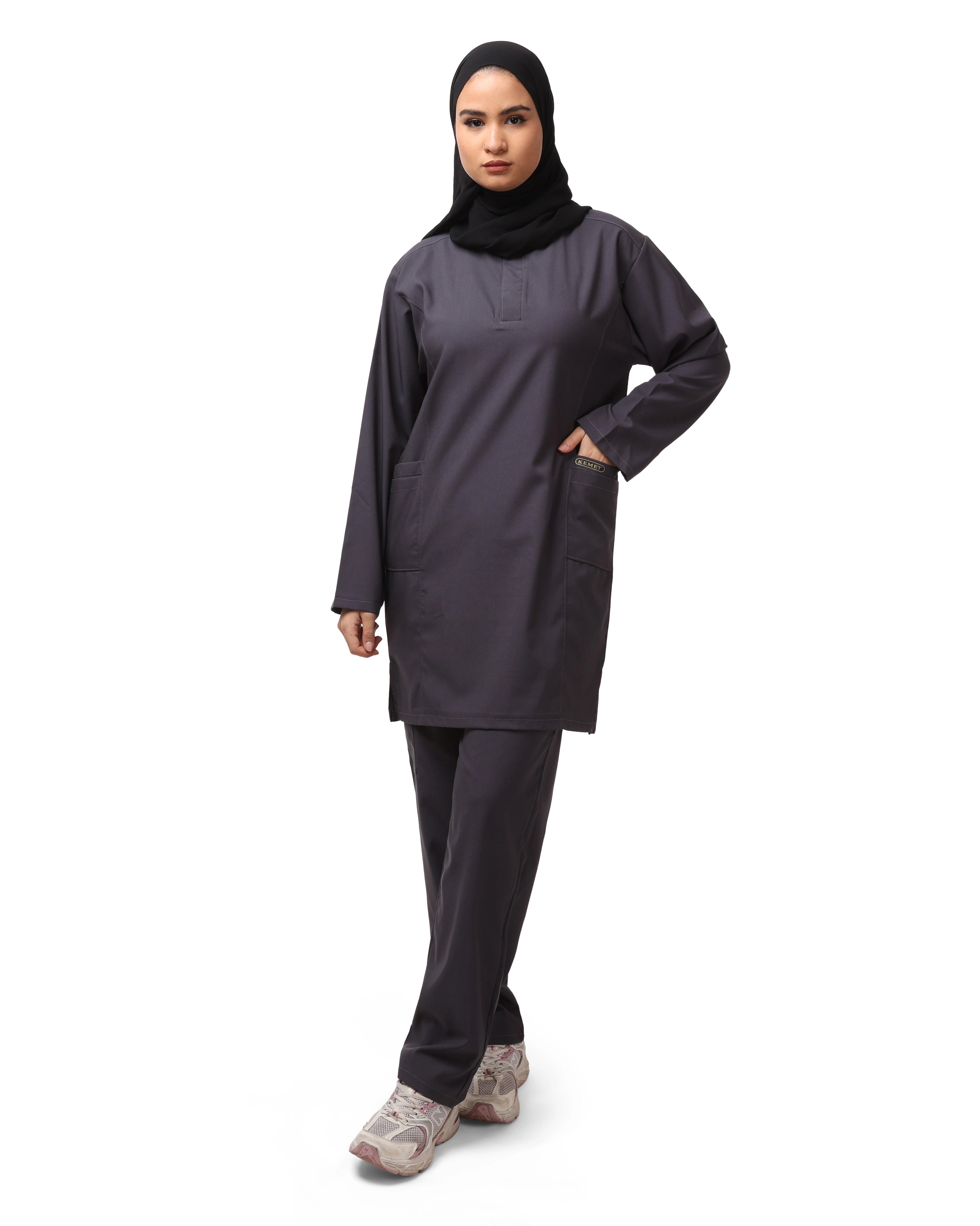 Grey CLEIA Mid Tunic – KEMET Modest Series