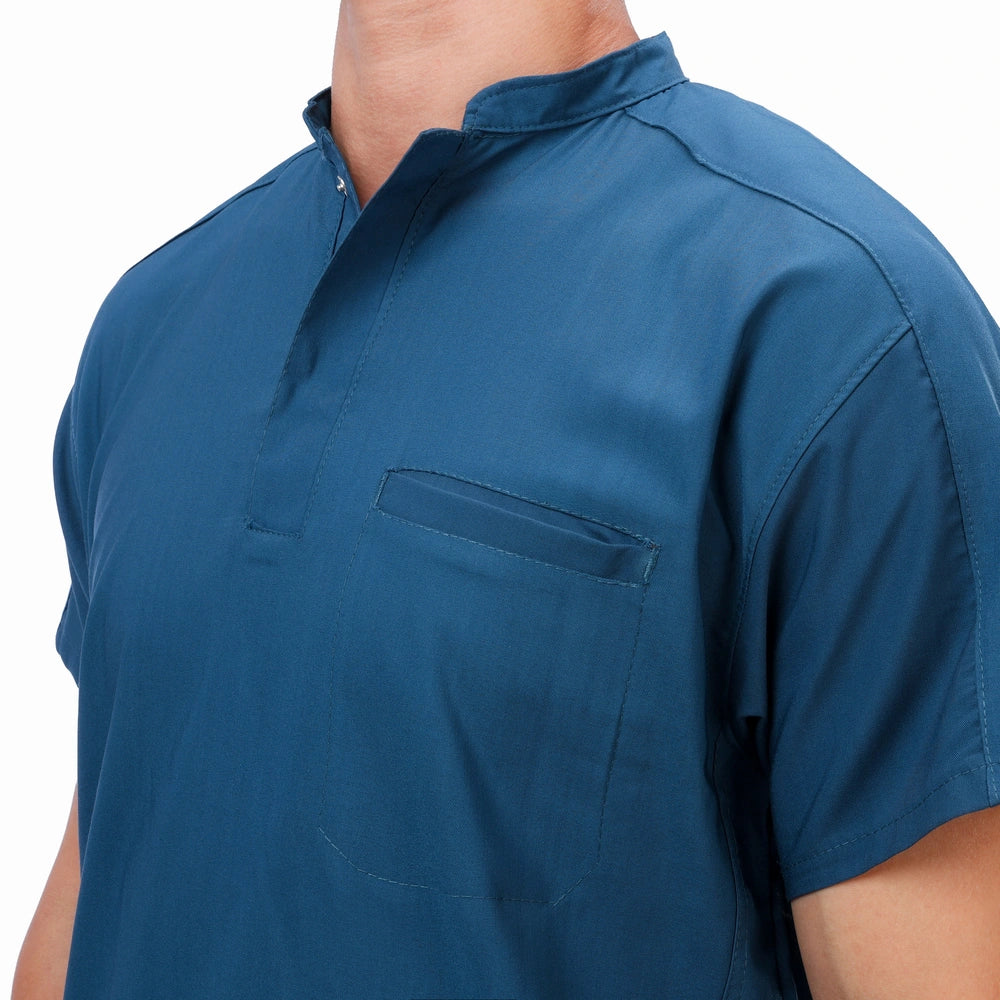 Premium Unisex Half Coller Scrub Petroleum