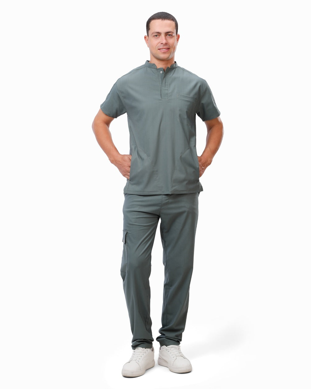 Premium Unisex Half Coller Scrub Olive green