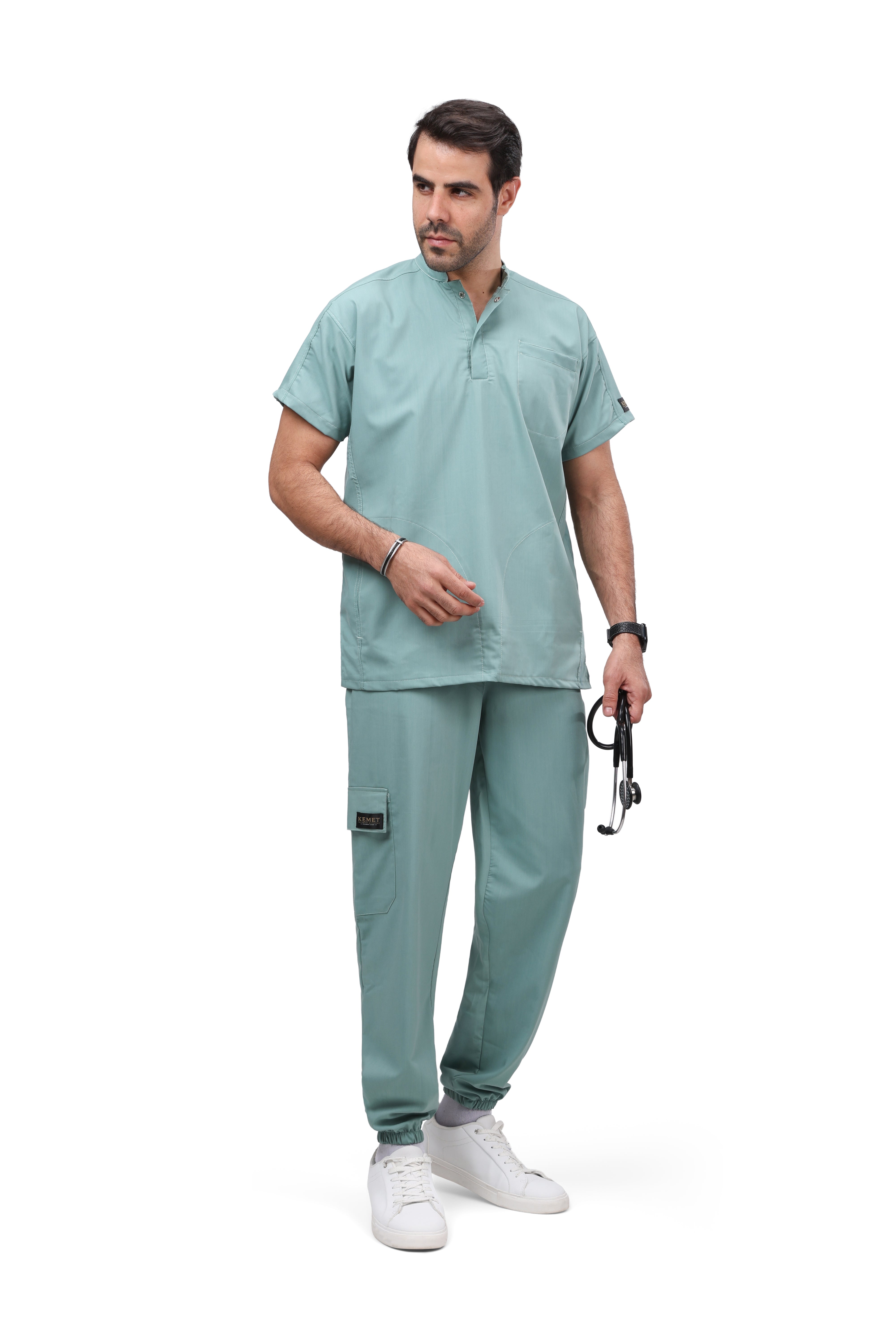 Premium Unisex Half Coller Scrub Mint Green