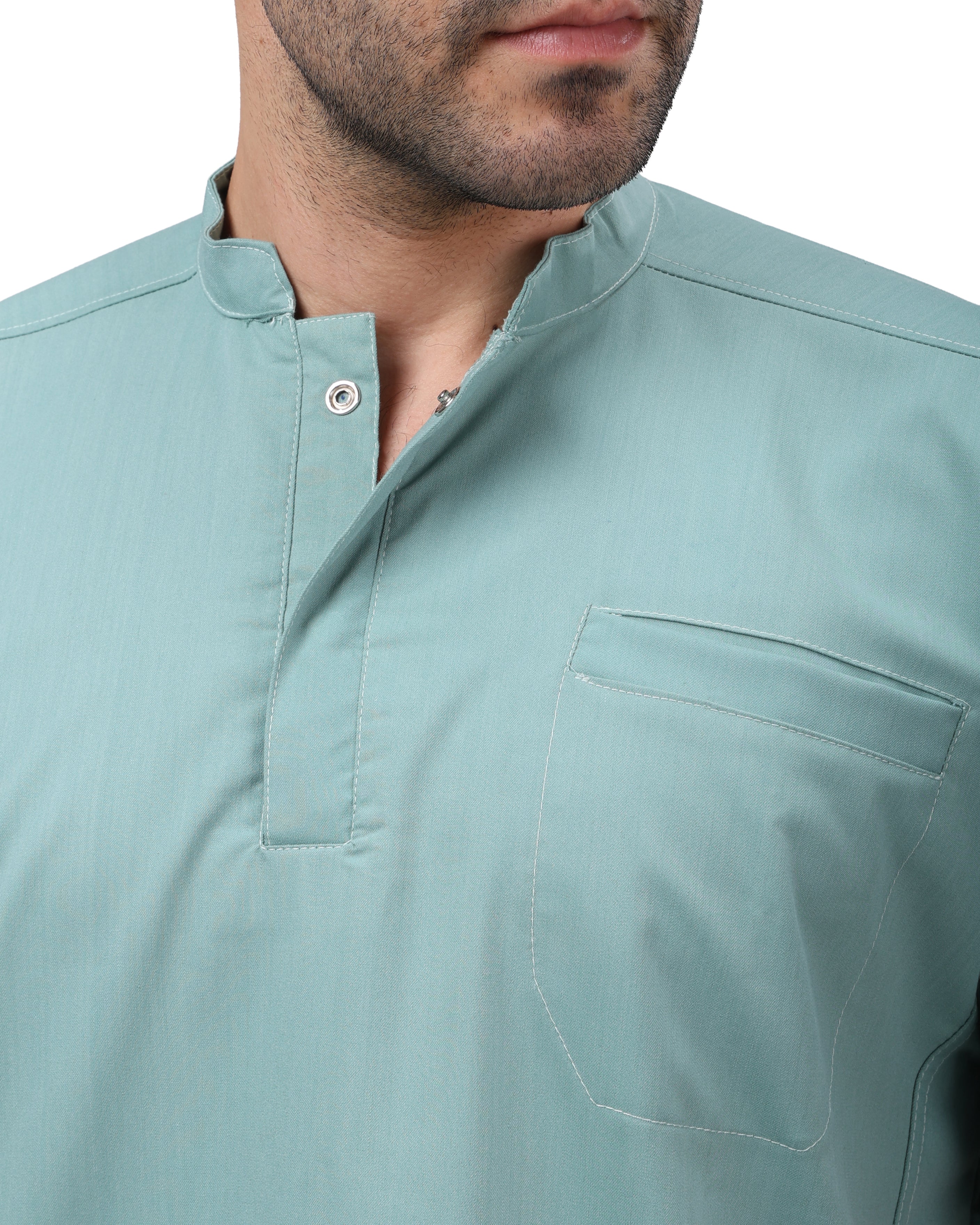 Premium Unisex Half Coller Scrub Mint Green