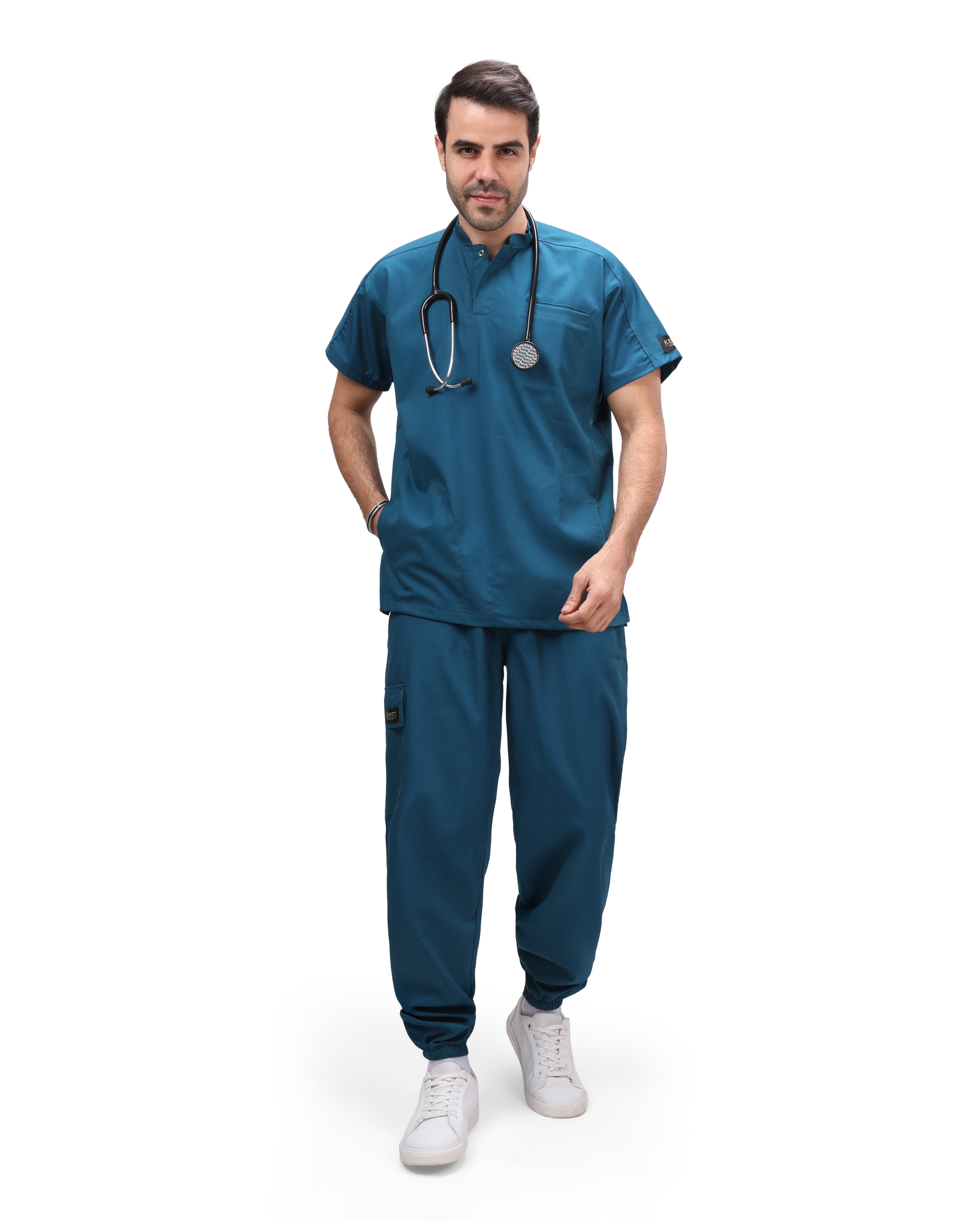 Premium Unisex Half Coller Scrub Teal