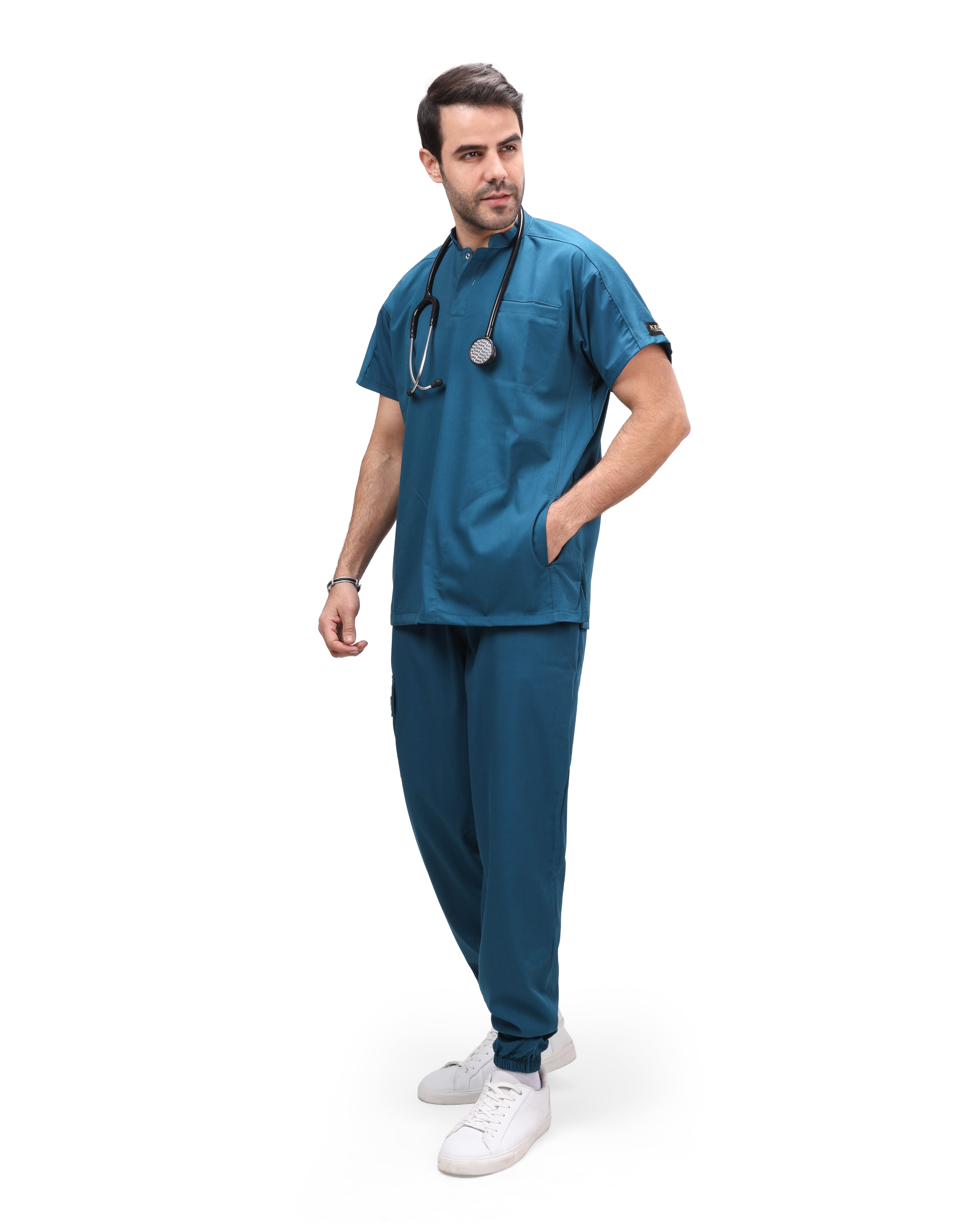 Premium Unisex Half Coller Scrub Teal