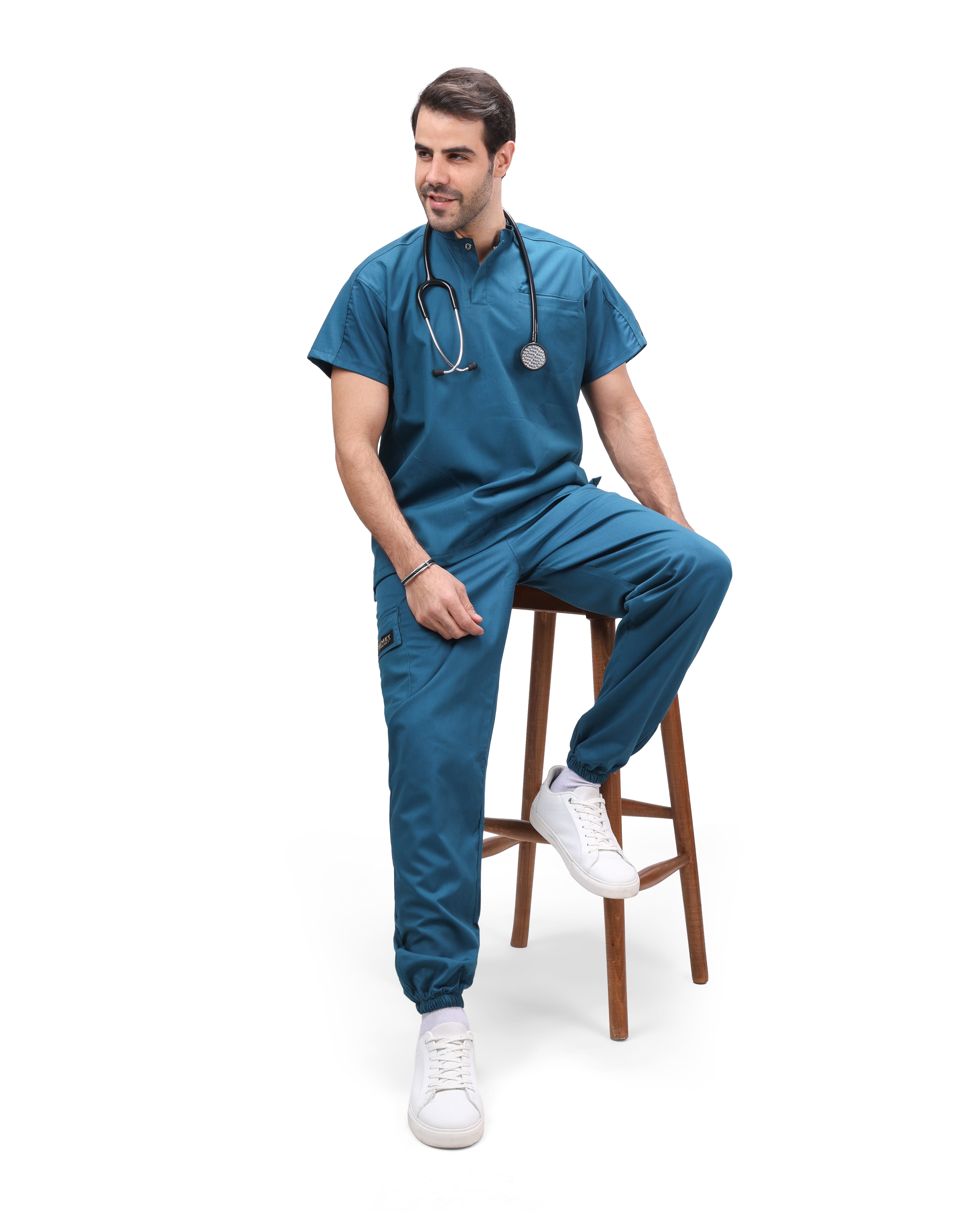 Premium Unisex Half Coller Scrub Teal