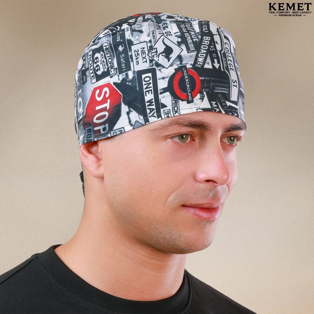 Printed Head Caps Black words