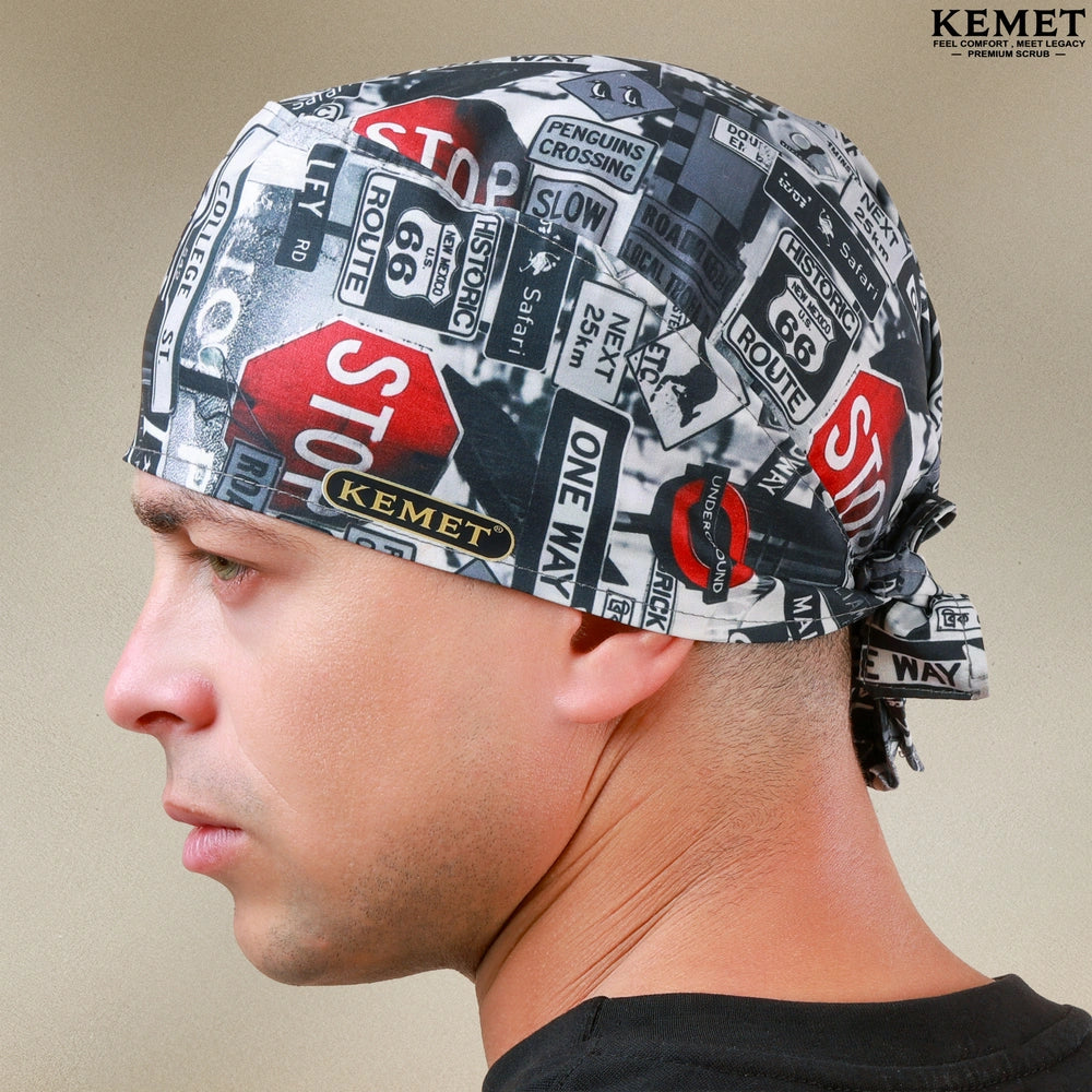 Printed Head Caps Black words